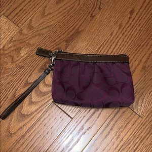 Coach maroon wristlet
